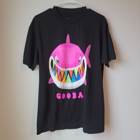 6ix9ine Six Nine Gooba Graphic Shark T Shirt Mens Large L Colorful Shirt Black - Picture 1 of 5